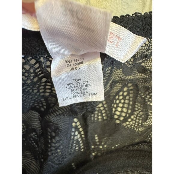 Victoria’s Secret Size 34C Black Lace Sheer Neglige Slip Dress Underwire Sexy - Picture 9 of 11